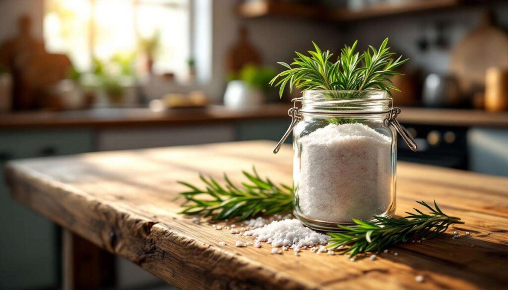 Né profumatori né deodoranti, questo barattolo con rosmarino e sale grosso profuma casa