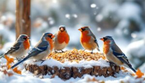 Un ornitologo rivela quale cibo economico attira gli uccelli ogni mattina a gennaio